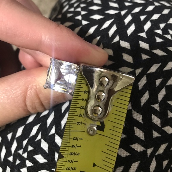 NWTsolid 925 sterling silver asscher Cut big Ring - Picture 5 of 6